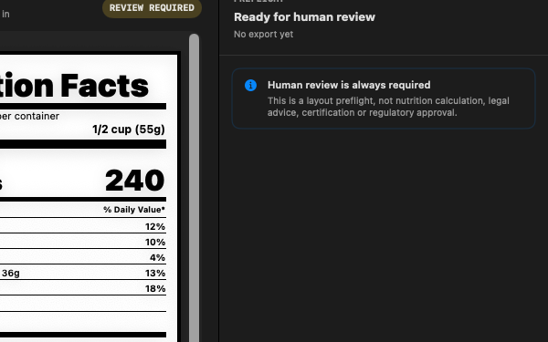 PanelLint preflight retaining human regulatory review